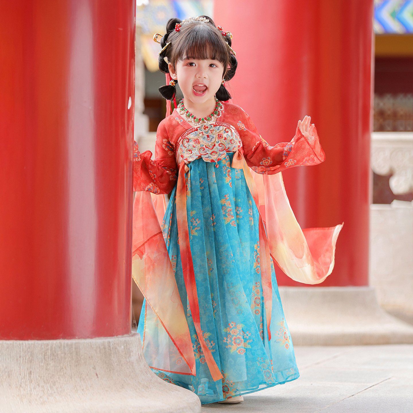 宝宝新中式汉服公主裙子刺绣超仙