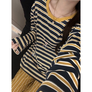 可愛瘋狂動物城印花條紋睡衣女款 休閑寬松舒適家居服兩件套 春秋季
