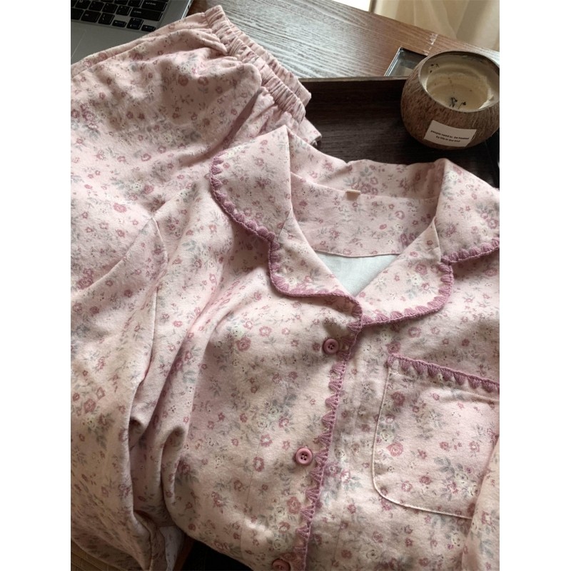 甜美温柔小碎花长袖睡衣女春秋季2026新款大码舒适长裤家居服套装,女士内衣/男士内衣/家居服,睡衣/家居服套装,淘宝优惠券,粉丝福利购,淘宝优惠卷