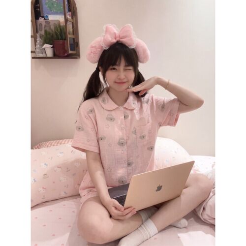 睡衣女款夏季短袖短裤家居服套装