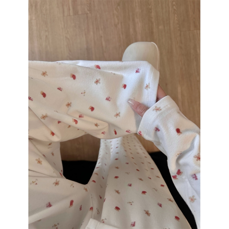 甜美温柔风软糯亲肤德绒睡衣女秋
