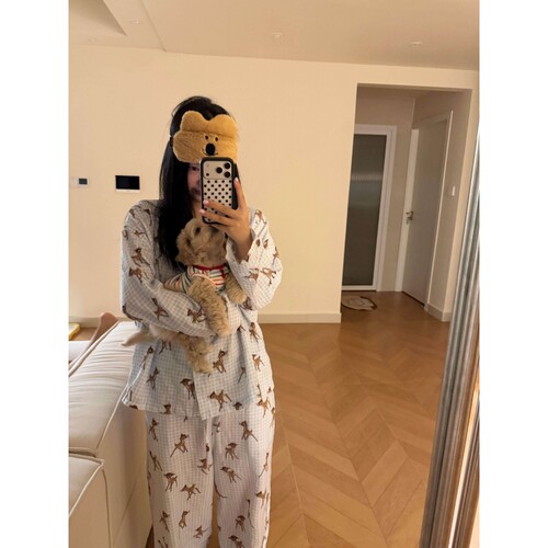 韩系甜美少女卡通小鹿印花女夏季
