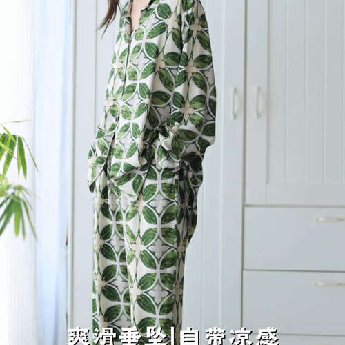 夏天亲肤舒适凉感棉绸睡衣女夏款