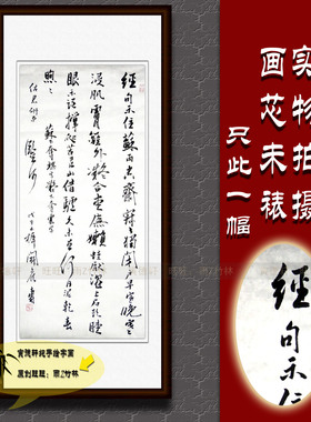 纯手写手绘书法作品仿名人字画名家潘天寿条幅挂画心行书经句不住