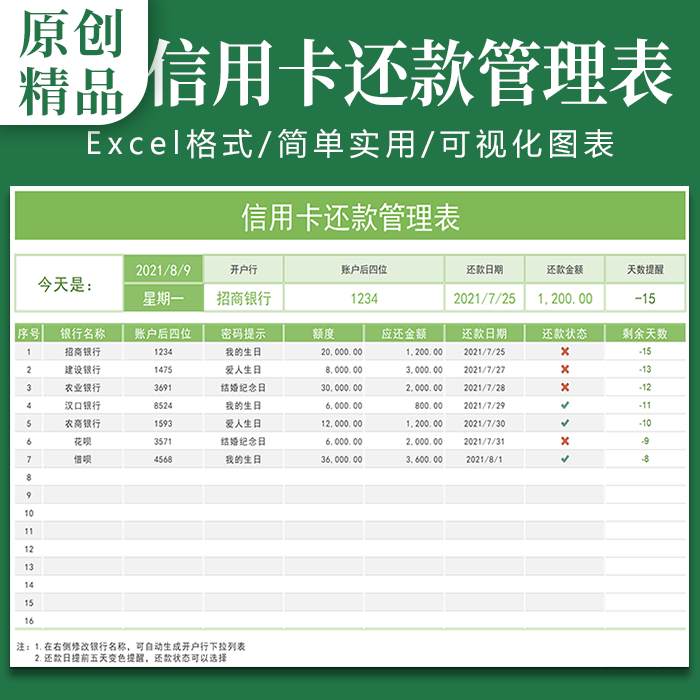 信用养卡管理委托咨询上岸excel表格统计停息还款规划免费咨询