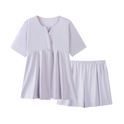 歌美姿孕妇睡衣短袖夏季孕期产前莫代尔月子服哺乳家居服胸垫套装 — 2