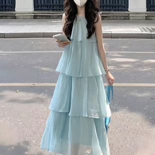 女童海边度假裙夏季2026新款女大童洋气裙子初中生夏装薄款连衣裙