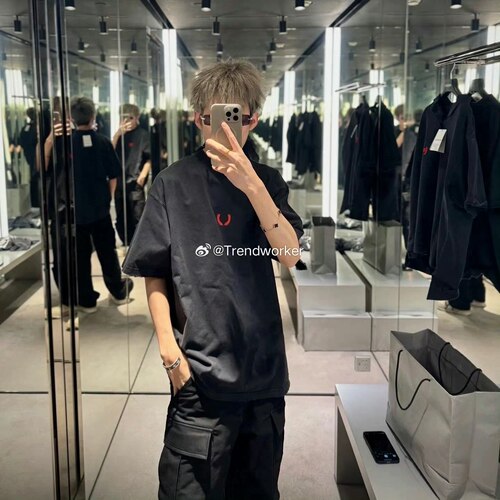 麦穗刺绣水洗破坏短袖T恤