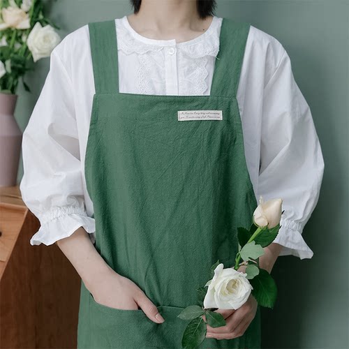 花店水洗棉麻田园艺油画家用围裙