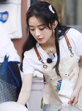 围裙定制牛仔中餐厅同款女厨房咖啡师烘焙蛋糕店餐饮工作服印LOGO