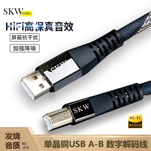 SKW发烧单晶铜USBA-B解码线线