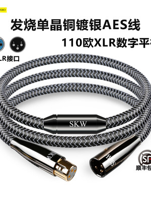 Skw Fever单晶铜镀银Aes数字平衡电缆110欧姆Xlr前后数字广播放大