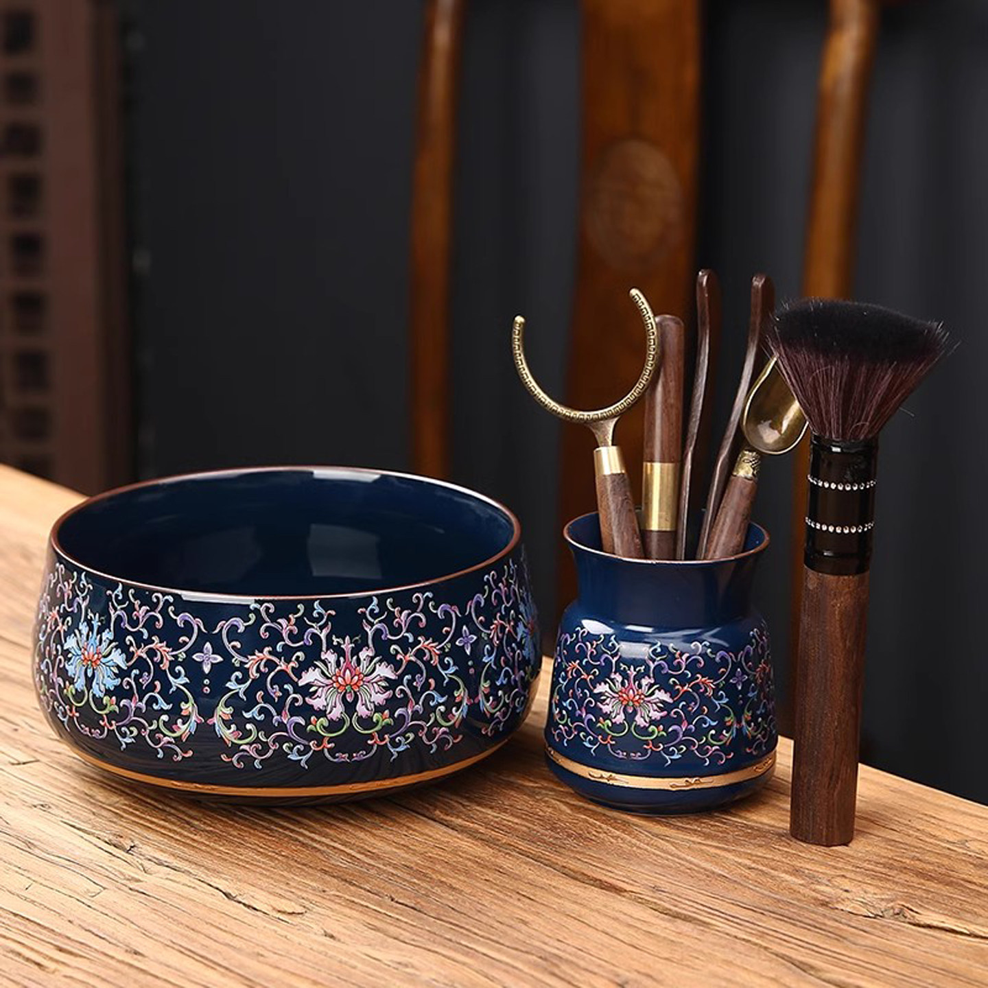 茶道六君子套装功夫茶具配件大全茶桌茶台泡茶工具茶洗茶渣缸组合