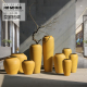 黄色陶瓷大号落地花瓶陶罐酒店样板间餐厅摆件三件套坛子缸插花器