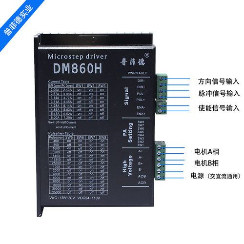 32位DSP 86步进电机套装 86BYG250C+驱动器DM860H 6N.m 机长101MM