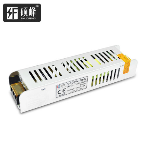 跨境12v10a长条开关电源s-120w-12v监控led直流驱动ac转dc