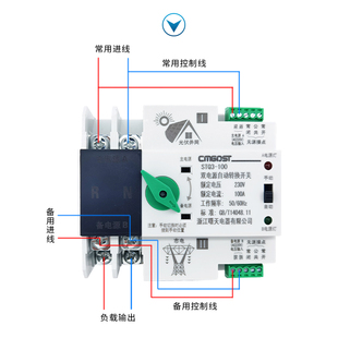 不断电双电源自动转换开关毫秒级家用2P太阳能光伏逆变切换器220V