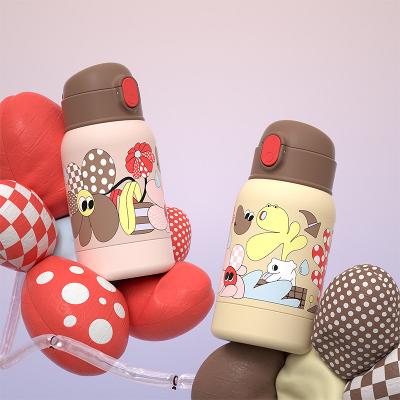 向天歌保温杯儿童316L水杯宝宝幼儿园吸管两用婴儿外出冲奶粉水壶,婴童用品,儿童水杯,淘宝优惠券,粉丝福利购,淘宝优惠卷