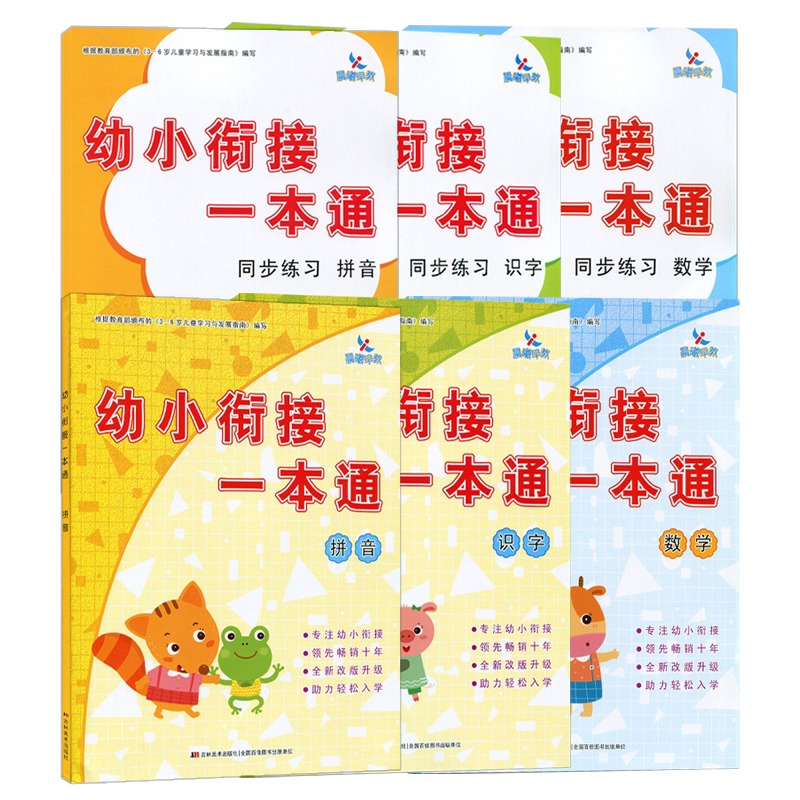 幼小衔接整合教材一本通拼音识字数学教材练习册 幼儿园学前班教材34567岁启蒙认知早教书幼小衔接一本通同步练习上下册晨曦