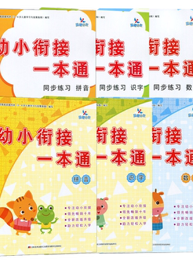 幼小衔接整合教材一本通拼音识字数学教材练习册 幼儿园学前班教材34567岁启蒙认知早教书幼小衔接一本通同步练习上下册晨曦早教书