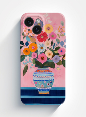 复古油画花瓶适用于iphone15promax苹果15手机壳14美术生欧美艺术苹果16新款13/14pro的菲林壳高级感12花朵