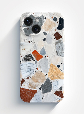 水磨石高级感ins风网红适用于iphone15promax苹果15手机壳14流行16新款13/14pro的菲林壳设计师款轻奢风时尚