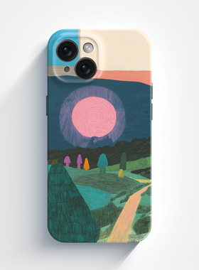 前方有光 手绘插画适用华为p70mate70硬壳小米15新款红米K80pro苹果16/15promax荣耀300菲林壳vivox200手机壳