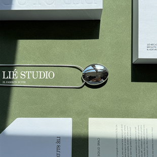 现货新款 Studio纯银鹅卵石圆形雕塑肌理丹麦极简项链官方授权 Lie