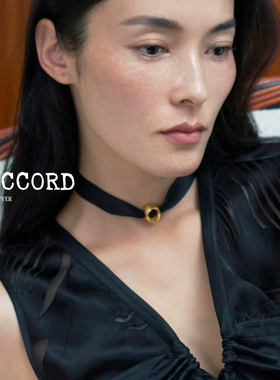 DACCORD黑色哑光缎带锁骨链