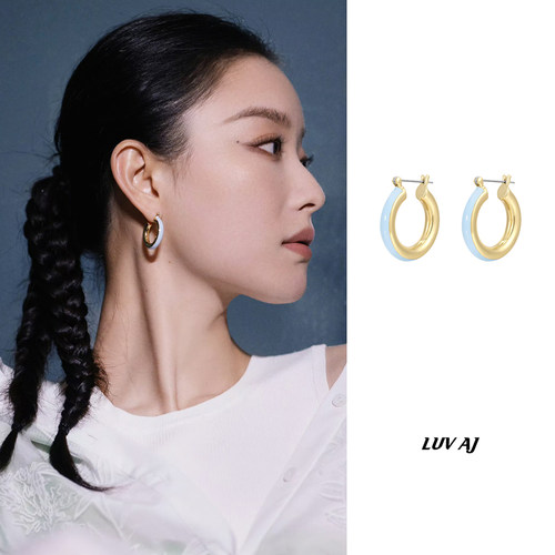 倪妮同款LUVAJ珐琅镀金耳环