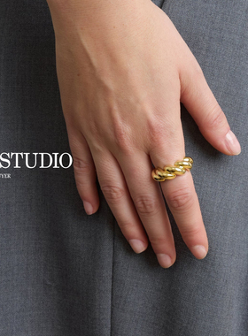 清仓Lie Studio螺旋纹理波纹褶皱极简风高级小众戒指指环官方授权