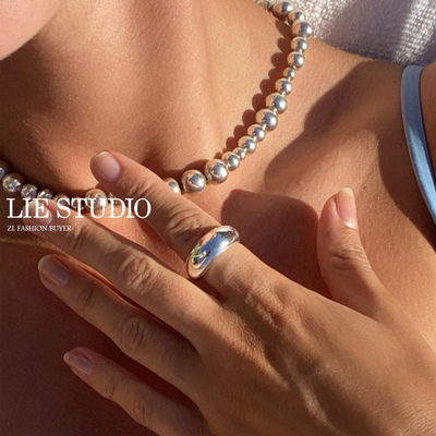 LieStudio纯银圆环素圈戒指