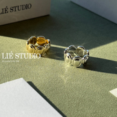 现货26SS新款 Lie Studio椭圆线条雕塑纹理戒指极简风高级官方授权