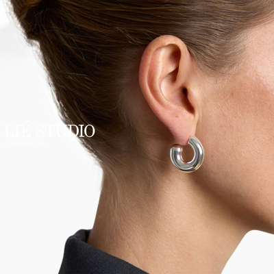现货Lie Studio粗款素圈开口圆环耳圈耳环丹麦极简风官方授权