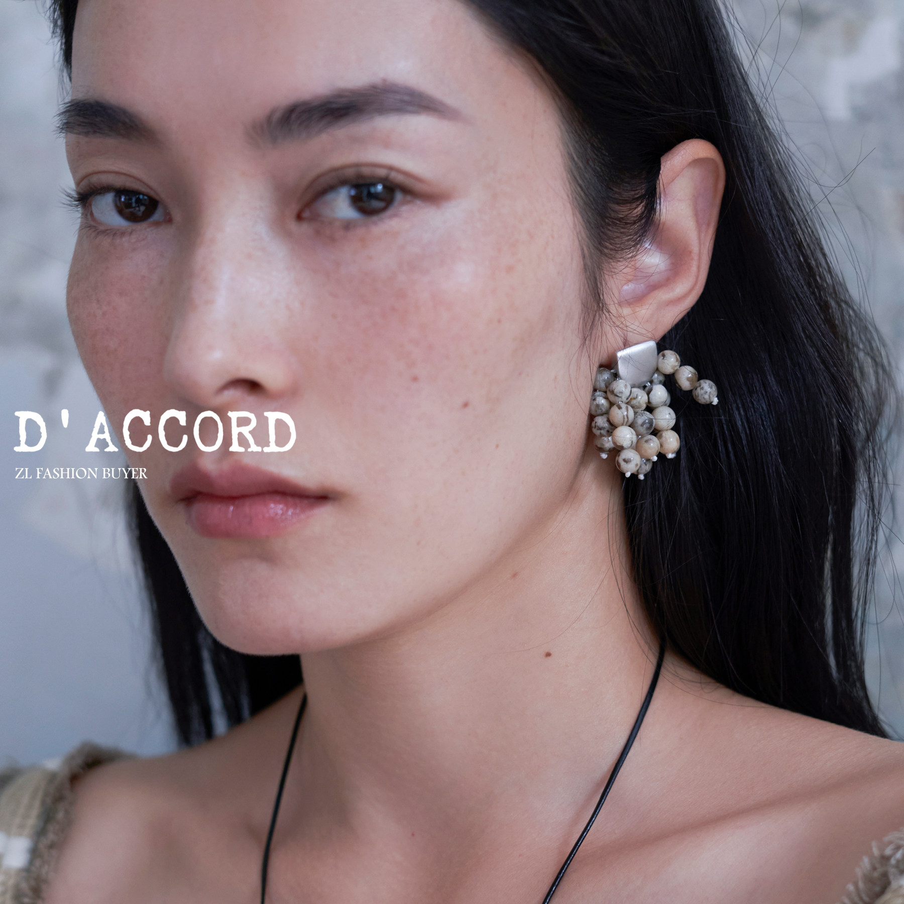 现货DACCORD斑马石天然菩提石流苏串珠耳环耳坠个性官方授权