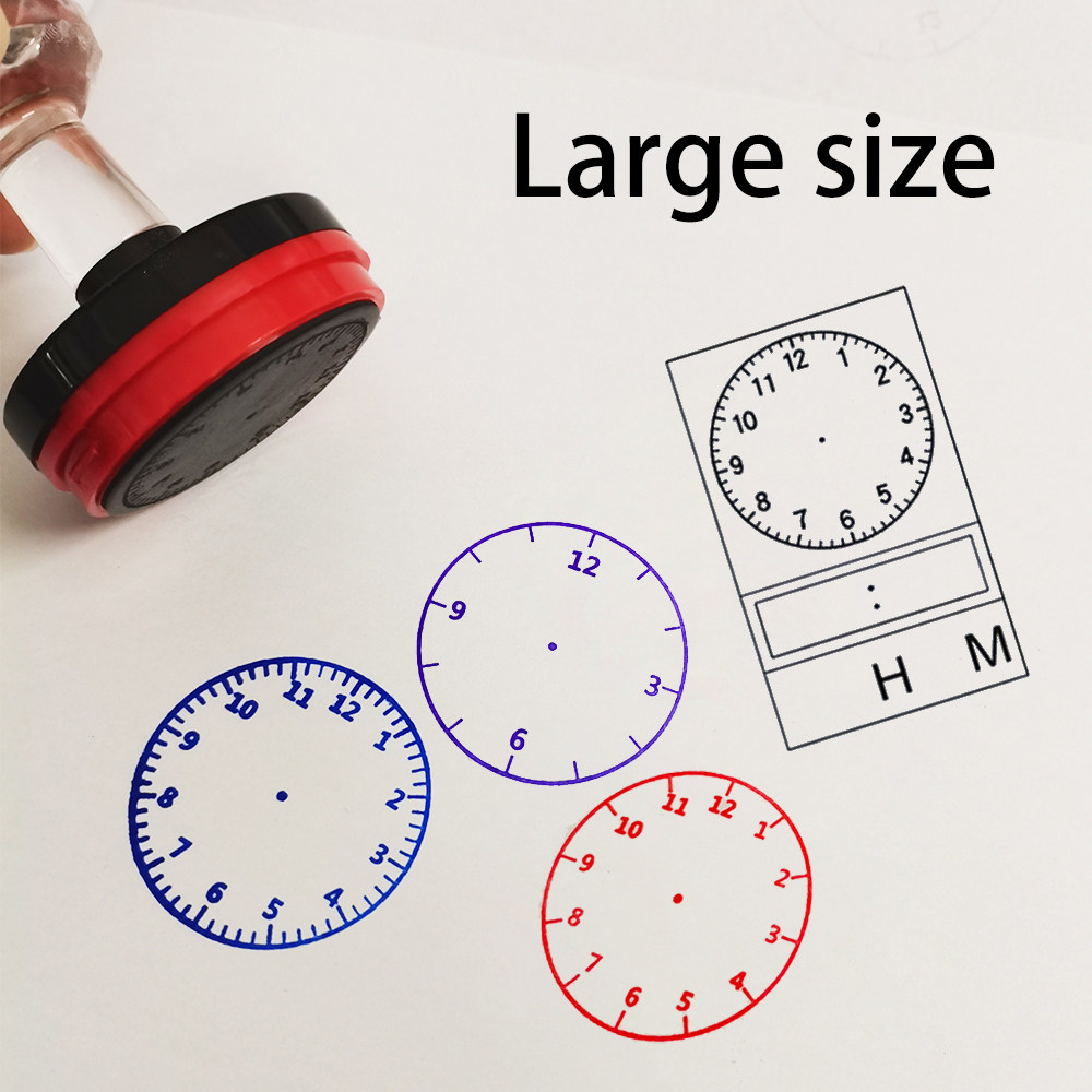 教学时钟面盖按压式圆形印章