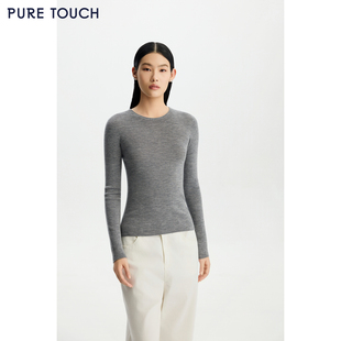 TOUCH女装 内搭多色针织衫 26春夏新款 弹力修身 圆领羊毛打底衫 PURE