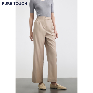 通勤休闲西裤 PURE 女高腰直筒百搭长裤 裤 TOUCH女春夏精纺羊毛西装