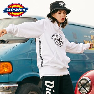 Dickies连帽卫衣男女款迪克斯潮牌夏季新款印花棉毛圈布休闲上衣