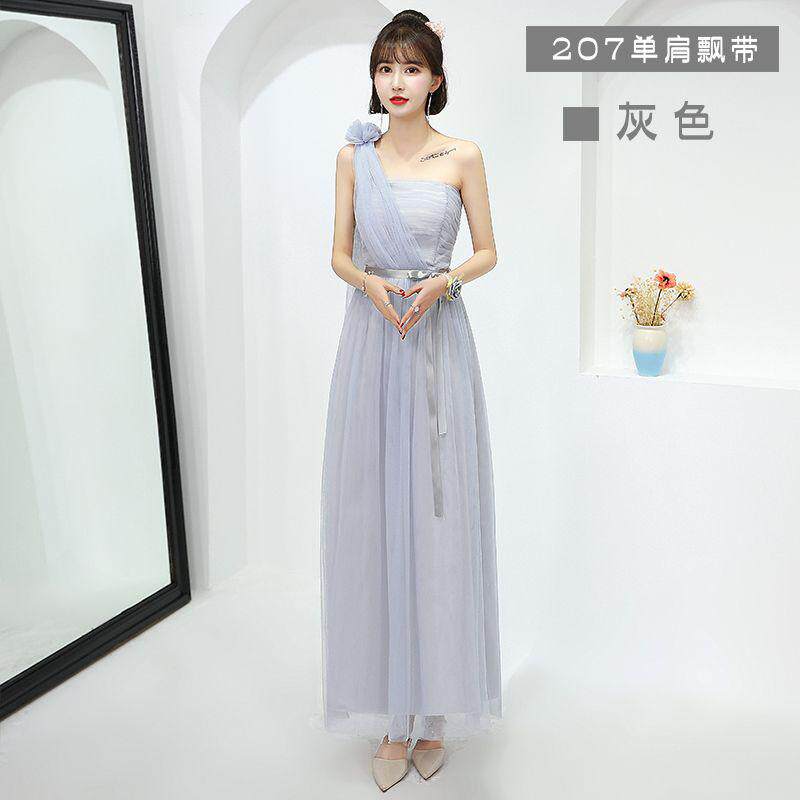 秋装女式春秋宴会服女孩子晚礼服女中长款新款韩式灰色伴娘大学生|ruв категории Женская одежда, Cвадебные платья, платье/вечернее платье - от Buy2taobao.com для оказания профессиональной услуги покупки агента Taobao