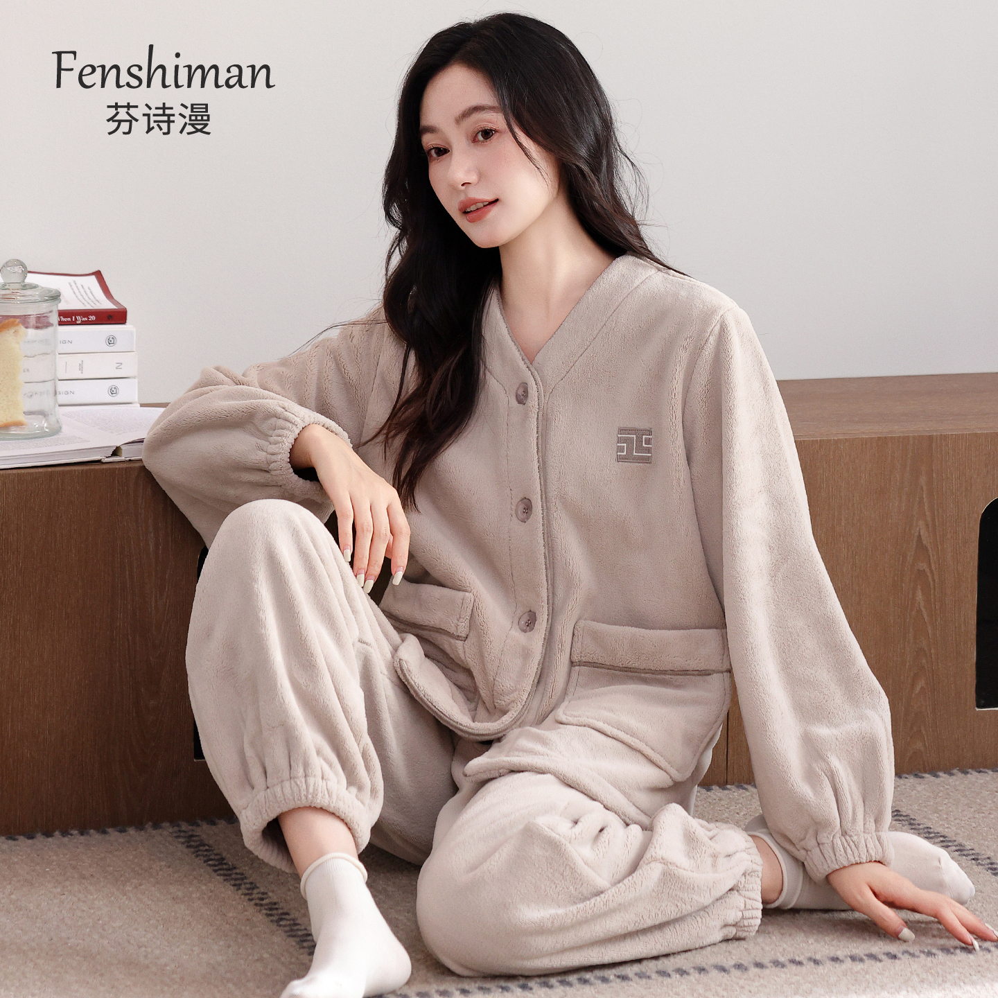 【抗静电】睡衣女士秋冬法兰绒