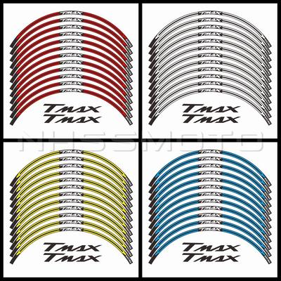 适用雅马哈TMAX500 530 560赛道版改装轮毂框圈个性反光贴纸贴花