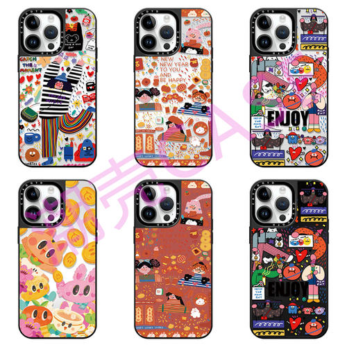 CASEOOTD集市涂鸦抓住快乐时光女孩适用于苹果17Pro Max磁吸iPhone17/16/15/14plus13 12promax手机壳保护套
