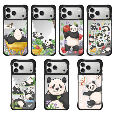 CASEJiAK熊猫萌兰快乐清单四角防摔适用于iPhone苹果17 16Pro Max手机壳15/14Pro磁吸13保护壳套