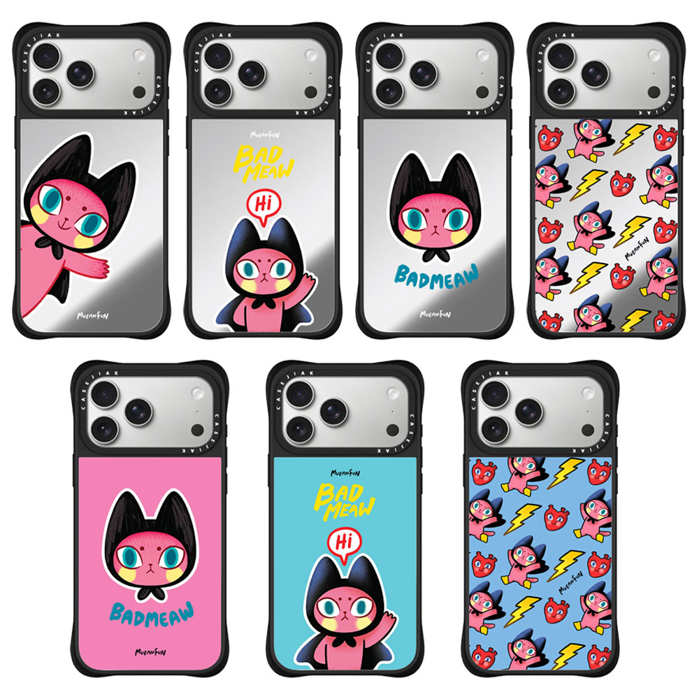 CASEJiAK Badmeaw蝙蝠猫咪四角防摔适用于iPhone苹果17 16Pro Max手机壳15/14Pro磁吸13保护壳套