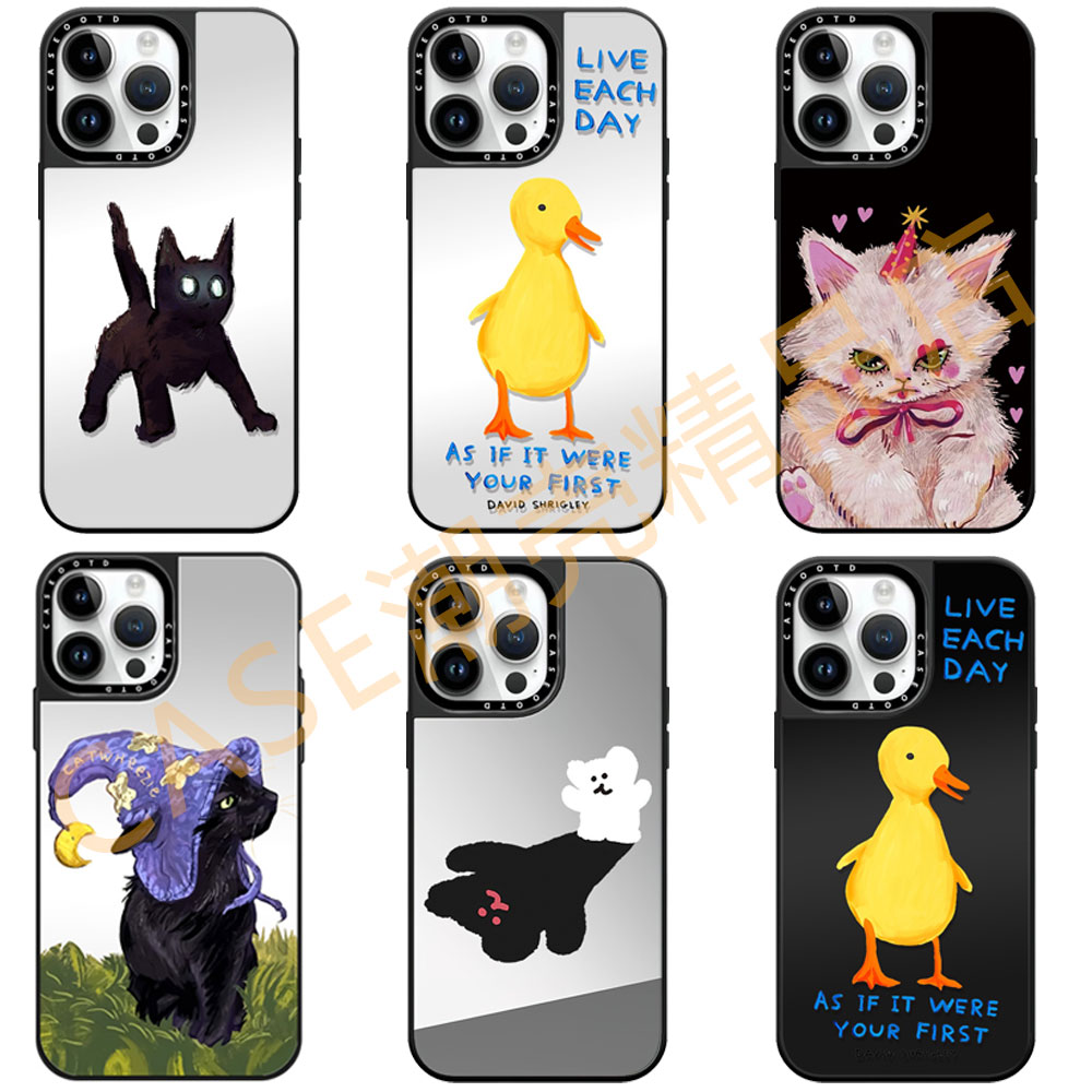 CASEOOTD可爱小动物猫咪狗狗适用于苹果17Pro Max磁吸iPhone17/16/15/14 plus13 12pro max手机壳镜面保护套