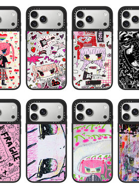 CASEJiAK SAIAKUNANA涂鸦女孩适用于苹果17Pro手机壳iPhone17 16Pro Max15/14Plus13 12pro max手机11保护套