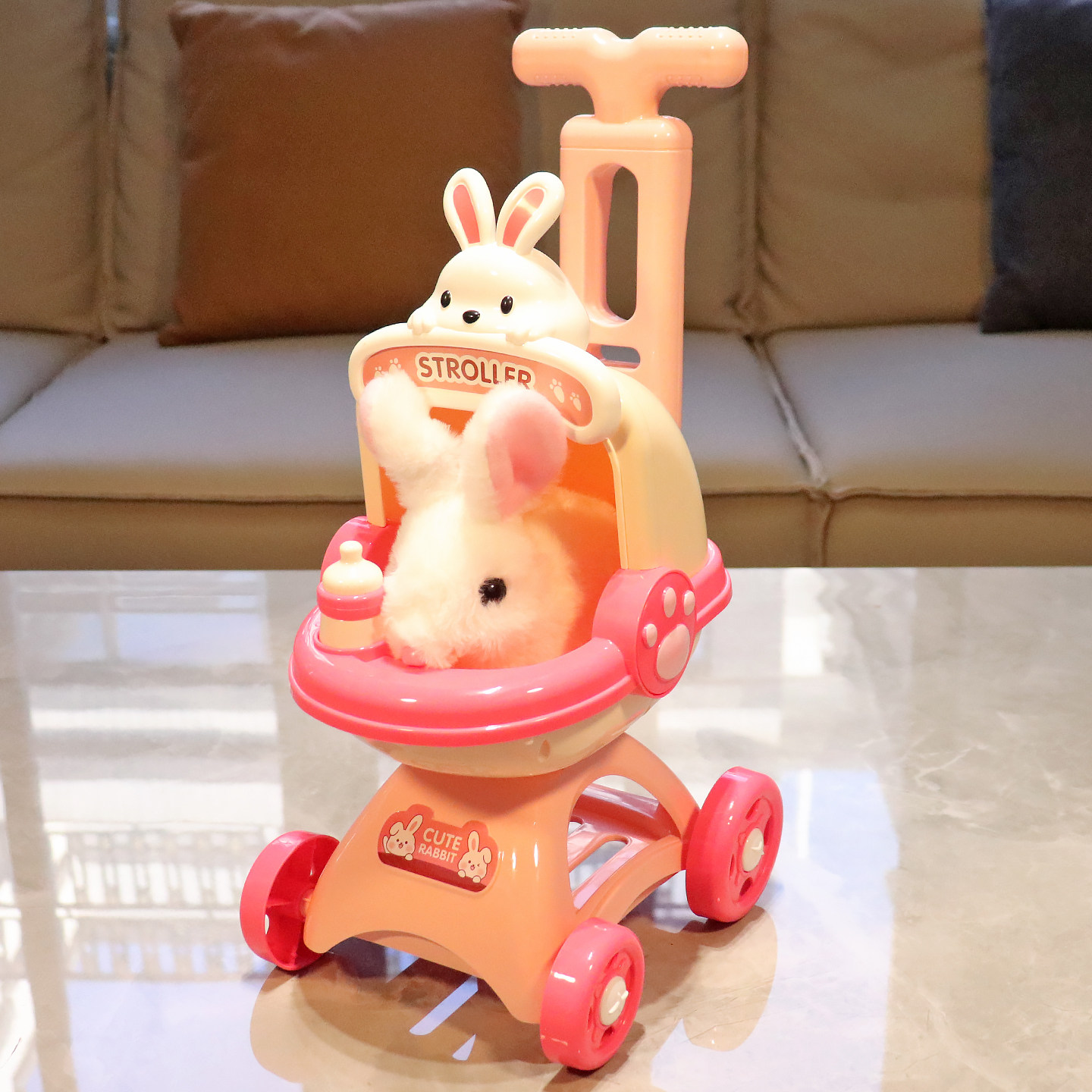 萌宠手推车电动毛绒兔子蹦跳走路仿真动物儿童过家家玩具男女孩子,玩具/童车/益智/积木/模型,仿真/动物玩偶,淘宝优惠券,粉丝福利购,淘宝优惠卷