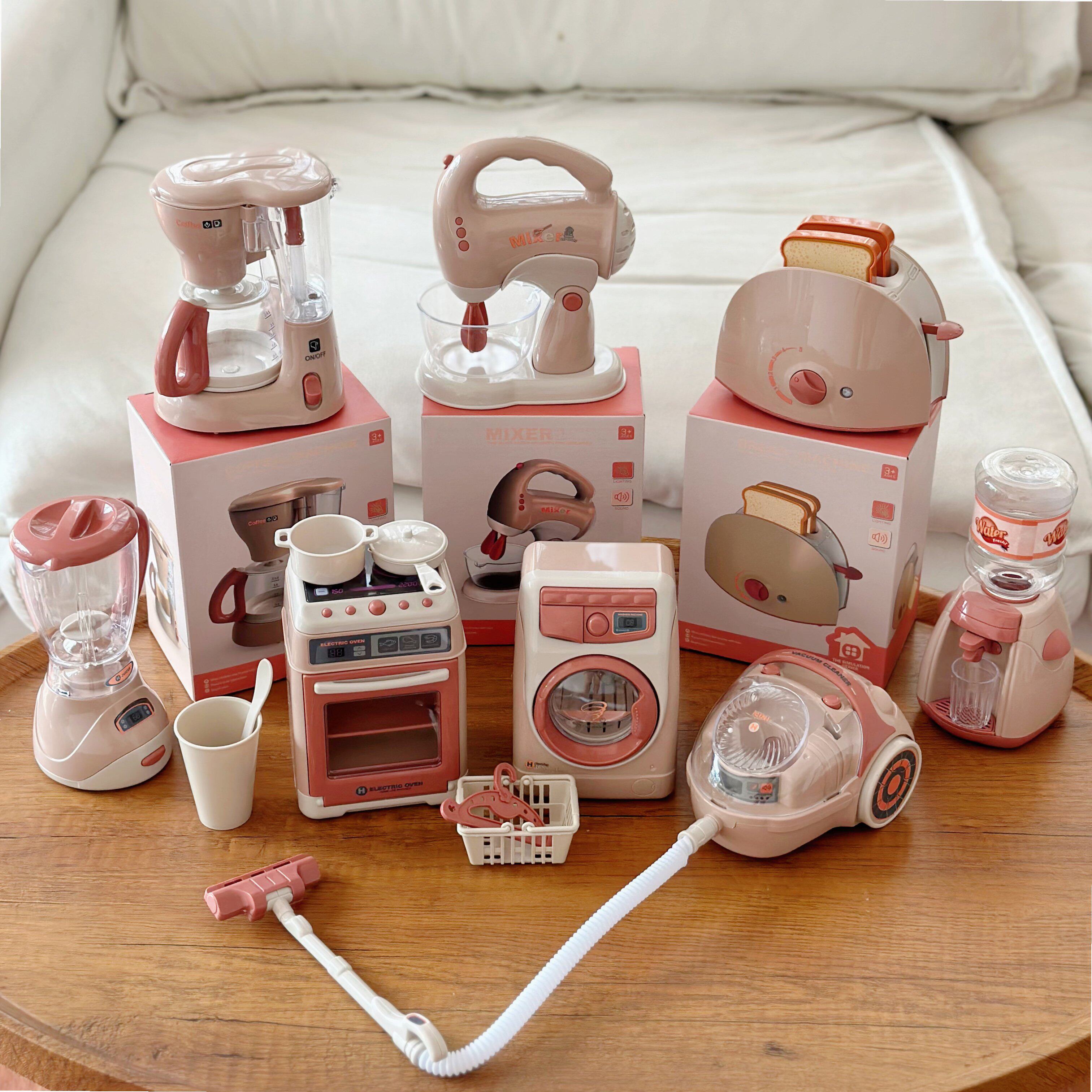 仿真迷你小家电过家家厨房玩具儿童洗衣机饮水机宝宝榨汁机面包机