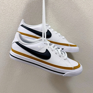 NIKE COURT LEGACY GS 耐克白棕女休闲板鞋简约小白鞋 DA5380-102